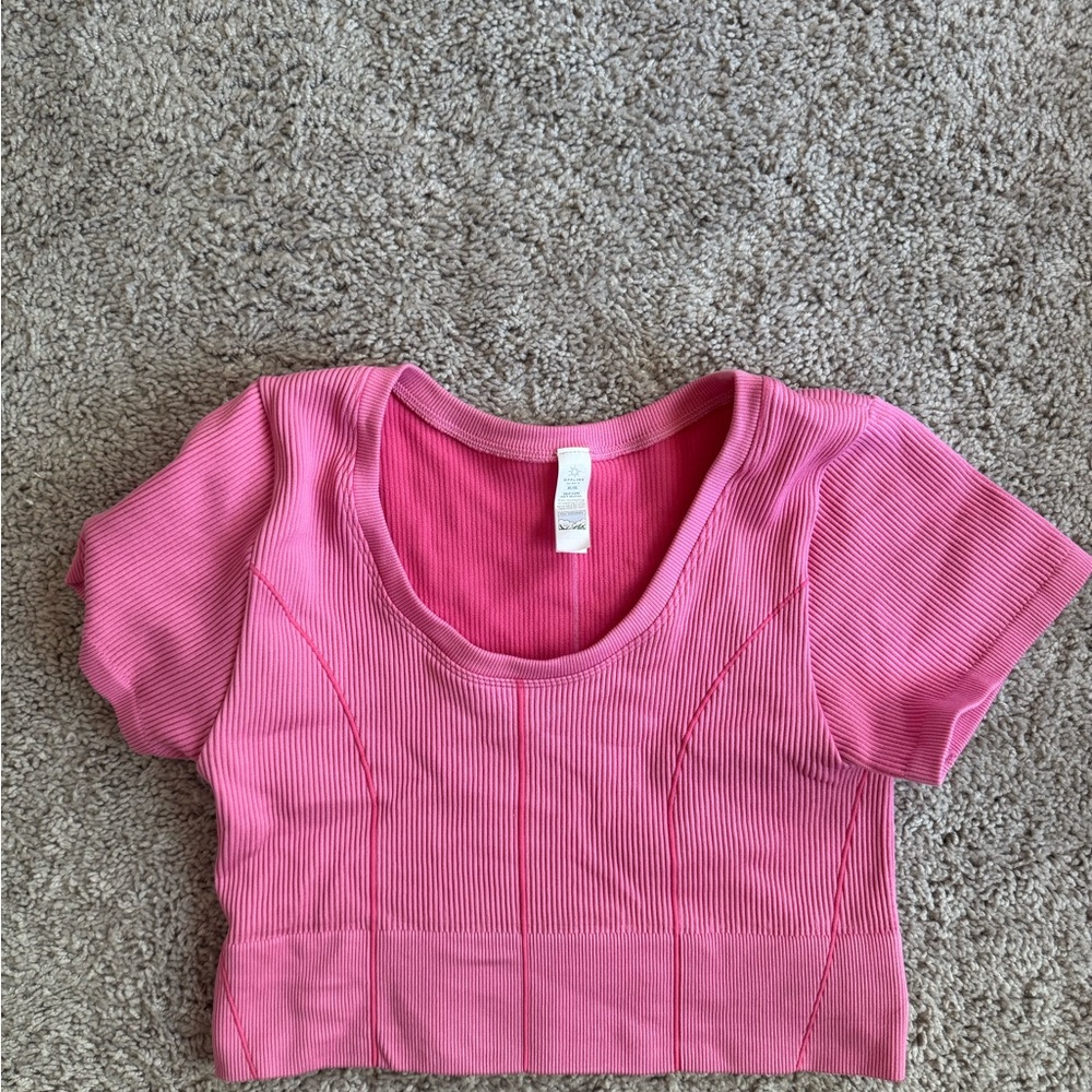 Pink Ribbed Tank Top